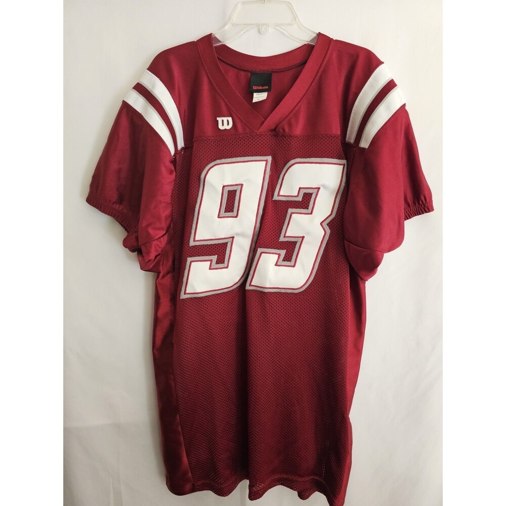 Vintage Wilson Football Jersey Mens Size Large Red White Number 93 Made USA